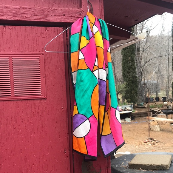 Vibrant Multicolor Geometric Scarf - Picture 1 of 5
